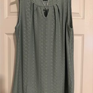 Chic Sleeveless Lace Blouse - Sage